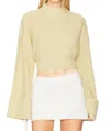 Weworewhat Cropped Turtleneck Sweater In Wheat