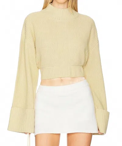 Weworewhat Cropped Turtleneck Sweater In Wheat
