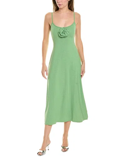 Weworewhat Embellished Midi Dress W/ Rose In Green