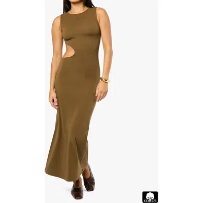 Weworewhat Cut Out Boat Neck Dress In Kangaroo