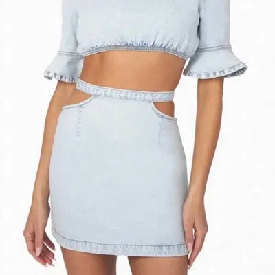 Weworewhat Cut Out Comfort Mini Skirt In Blue