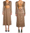 Weworewhat Cut Out Satin Dress In Brown Multi In Beige