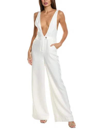 Weworewhat Deep V Flare Overall In White