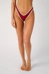 Weworewhat Delilah Bikini Bottom In Oxblood/off/wht, Women's At Urban Outfitters In Red