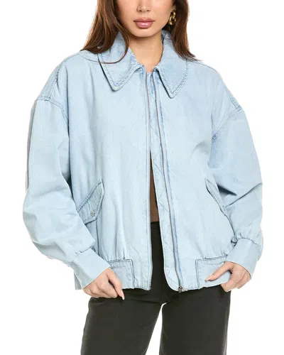 Weworewhat Denim Bomber Jacket In Blue