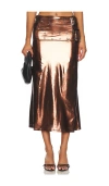 Weworewhat Double Belt Midi Skirt In 브라운