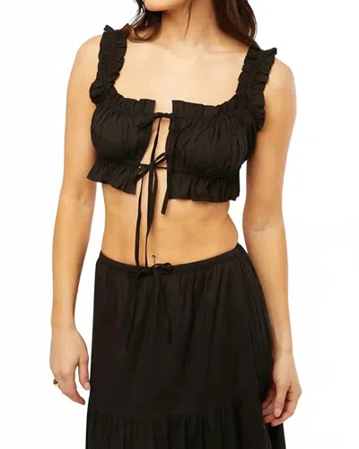 Weworewhat Double Tie Top In Black