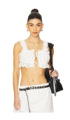 Weworewhat Double Tie Top In Ivory