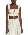 Weworewhat Double Tie Top In White