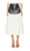 Weworewhat Drop Waist Midi Skirt In 아이보리 & 블랙