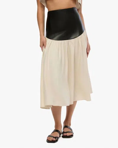 Weworewhat Drop Waist Midi Skirt In Ivory/black
