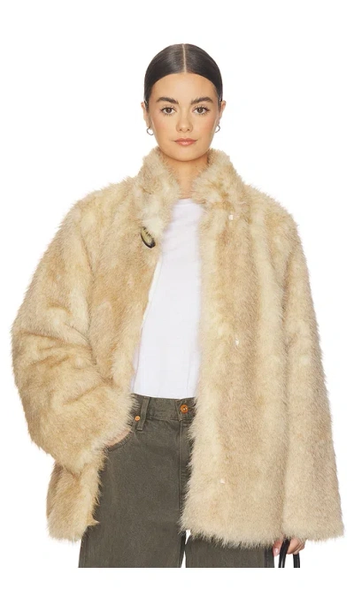 Weworewhat Faux Fur Jacket In Neutral