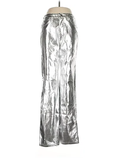 Pre-owned Weworewhat Faux Leather Pants In Silver