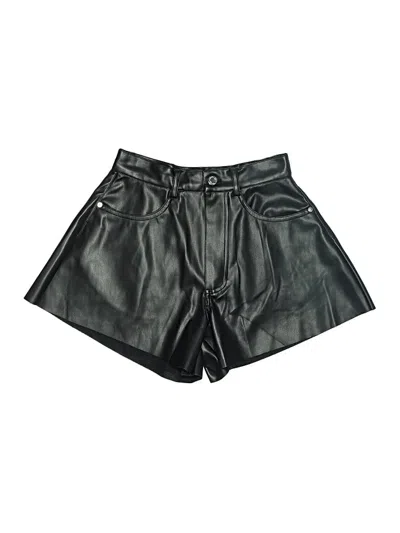 Weworewhat Faux Leather Shorts In Black