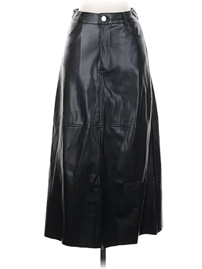 Pre-owned Weworewhat Faux Leather Skirt In Black