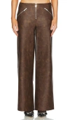 WEWOREWHAT FAUX LEATHER ZIPPER FLY PANT