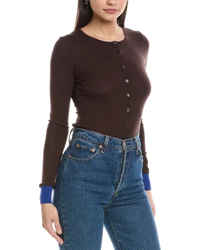 Weworewhat Fine Knit Cardigan In Burgundy