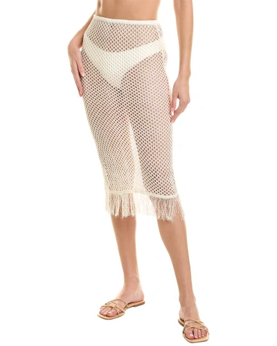 Weworewhat Fishnet Crochet Midi Skirt In White