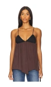 Weworewhat Flowy Triangle Cami Top In Brown & Black
