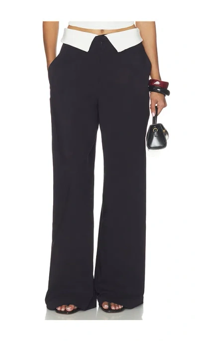 Weworewhat Fold-over Waist Trouser In Black