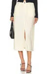 Weworewhat Front Slit Midi Skirt In White In Neutral