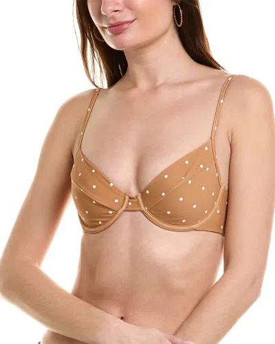 Weworewhat Full Coverage Underwire Bikini Top In Brown