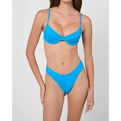 Weworewhat Full Coverage Underwire Bikini Top In Turquoise
