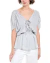 Weworewhat Gathered Cap Short Sleeve In Gray