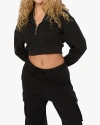 Weworewhat Half Zip Hoodie In Black