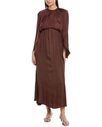 Weworewhat Halter Cape Midi Dress In Brown