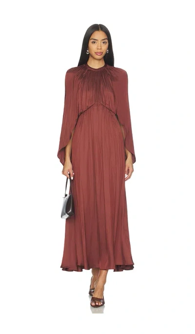 Weworewhat Halter Cape Midi Dress In Brown
