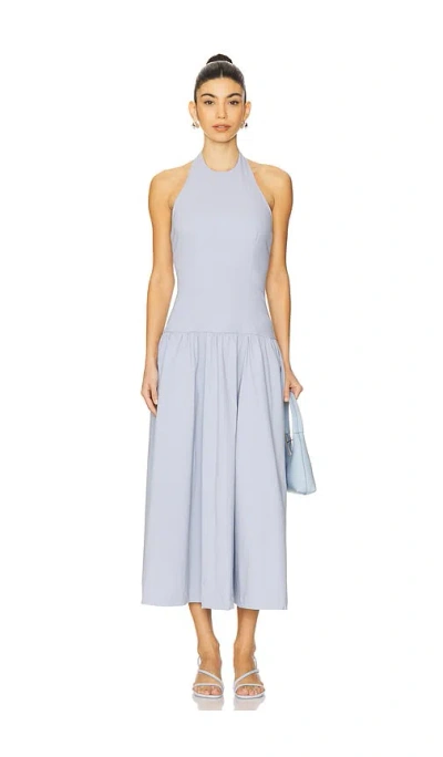 Weworewhat Halter Corset Midi Dress In Blue