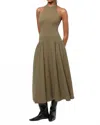 Weworewhat Halter Corset Midi Dress In Olive