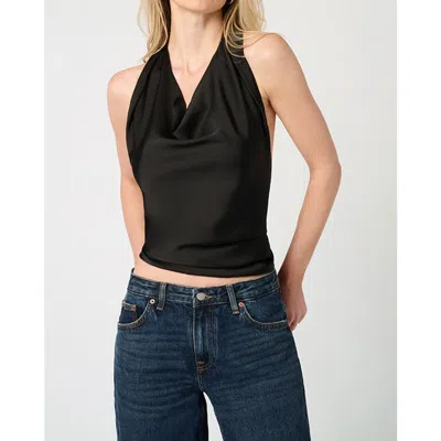 Weworewhat Halter Cowl Neck Top In Black