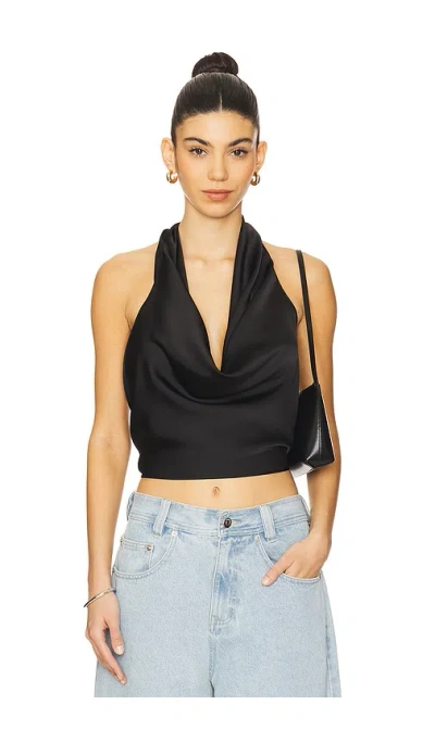 Weworewhat Halter Cowl Neck Top In Black