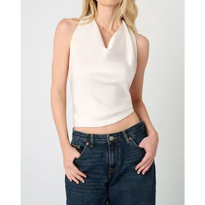 Weworewhat Halter Cowl Neck Top In White