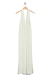 Weworewhat Halter Crystal Embellished Dress In Ecru