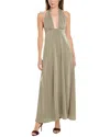 Weworewhat Halter Deep-v Maxi Dress In Brown