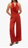 Weworewhat Halter Jumpsuit In Red
