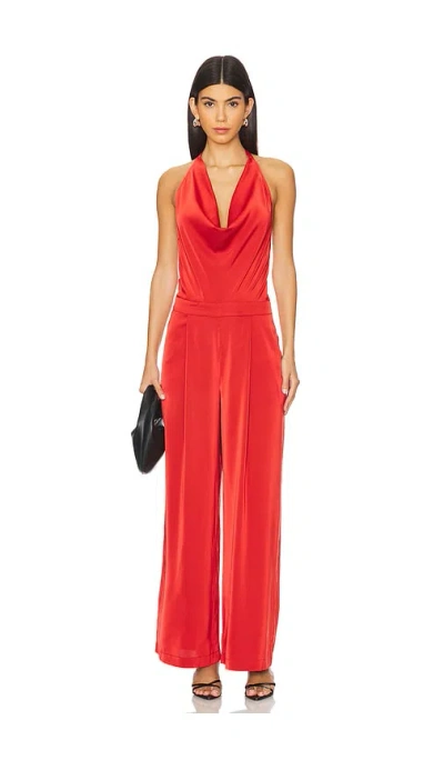 Weworewhat Halter Jumpsuit In Vibrant Red