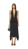 Weworewhat Halter Midi Dress In Black