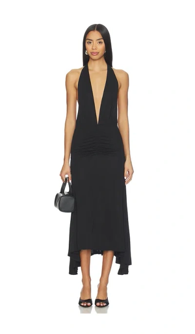 Weworewhat Halter Midi Dress In Black