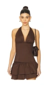 WEWOREWHAT HALTER NECK CORSET TOP