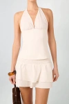 Weworewhat Halter Neck Corset Top In White