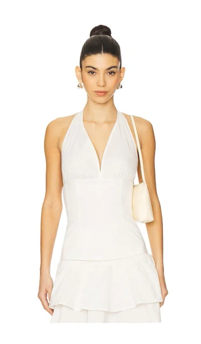 Weworewhat Halter Neck Corset Top In White