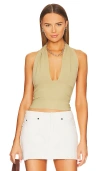 Weworewhat Knit Halter Top In Sage