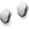 Weworewhat Hammered Crystal Stud Earring In Silver