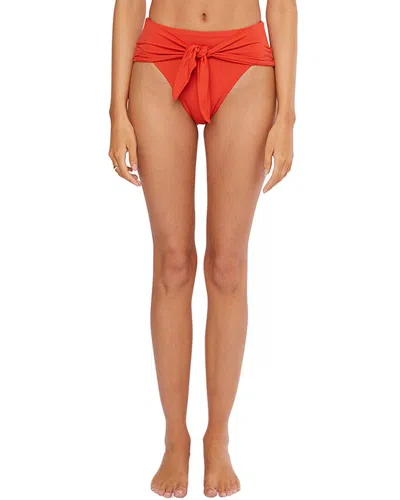 Weworewhat Riviera Front-tie Bikini Bottoms In Orange