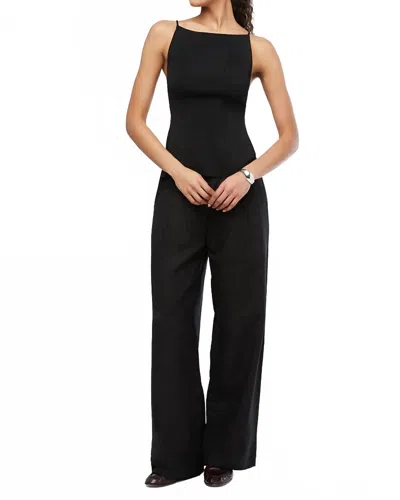 Weworewhat High Straight Neck Top In Black