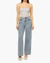 Weworewhat High Waist Wide Leg Denim Pants In Light Wash In Blue